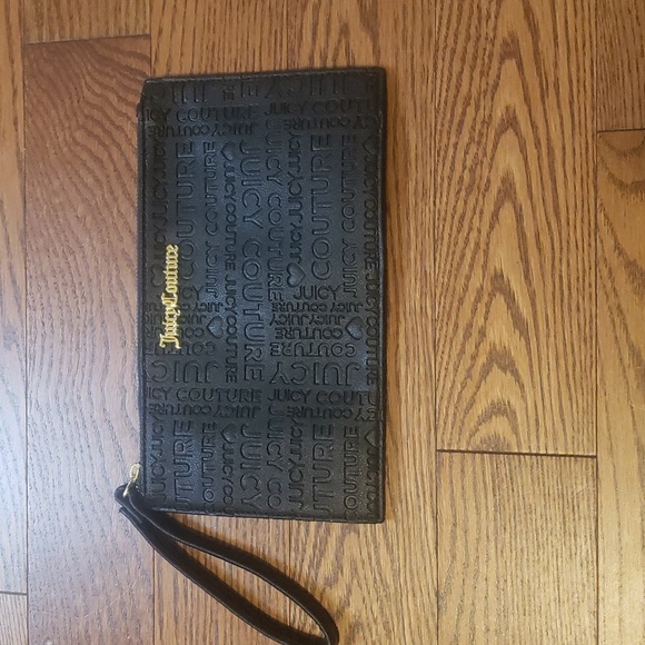 Juicy Couture Handbags - Juicy Couture Black Embossed Wristlet